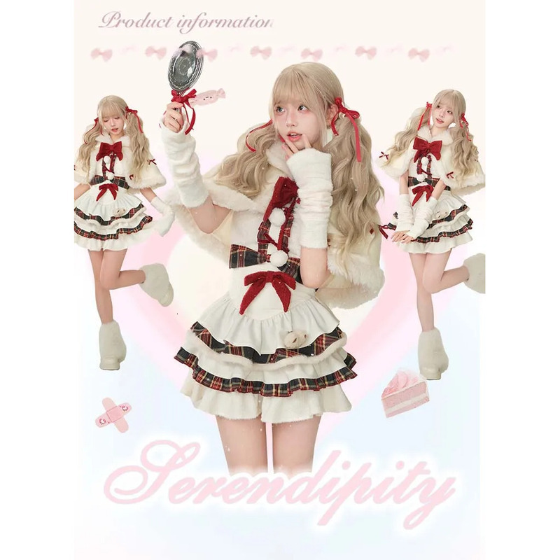 Robe décontractée de la cape princesse pour Noël, associée à un ensemble complet d'uniformes de Noël, robes de costume populaires et belles