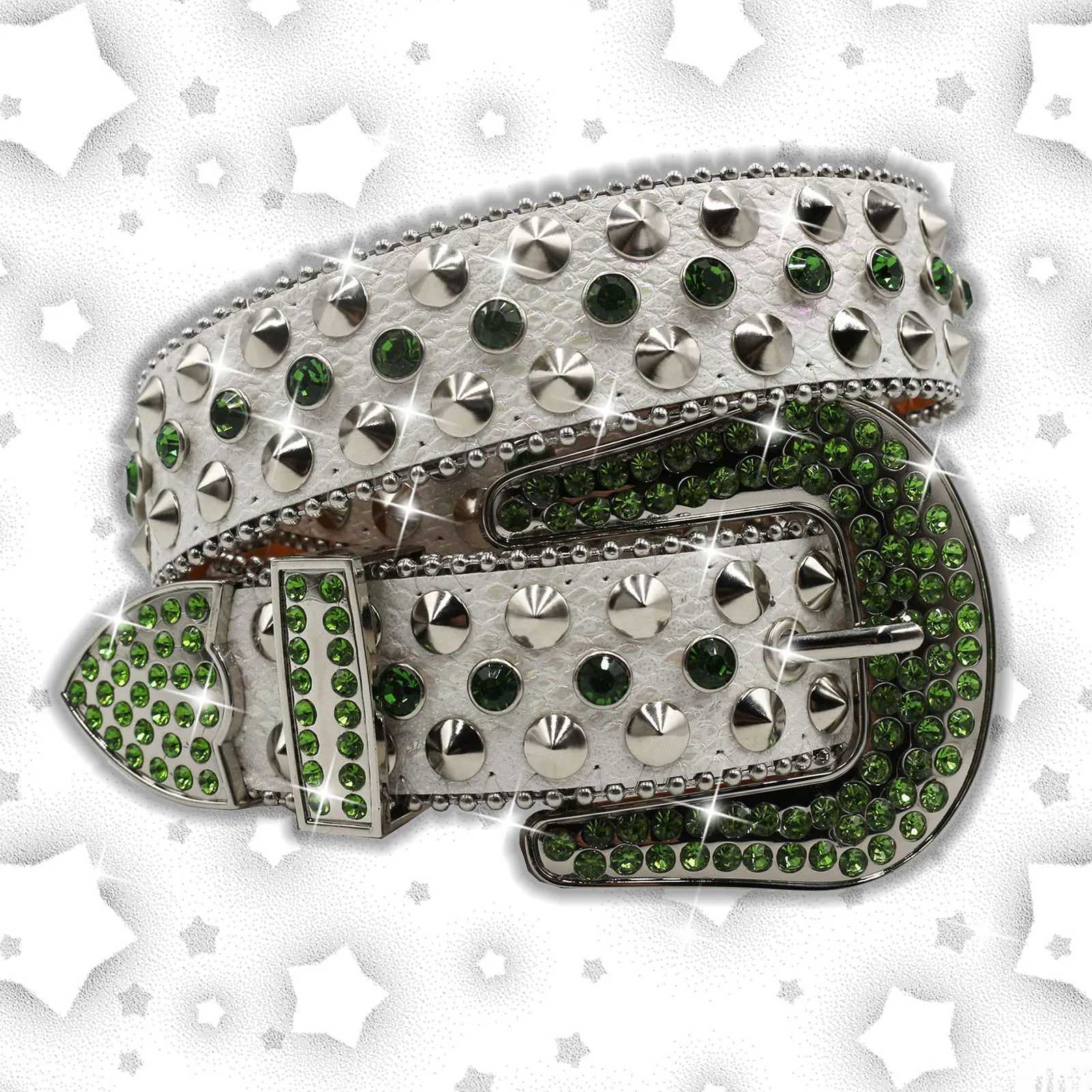 Diamond Belt Western Cowboy Girl Shining Stud Design Leather Diamond Belt Mens Warms Fashion Jeans Dress X241109
