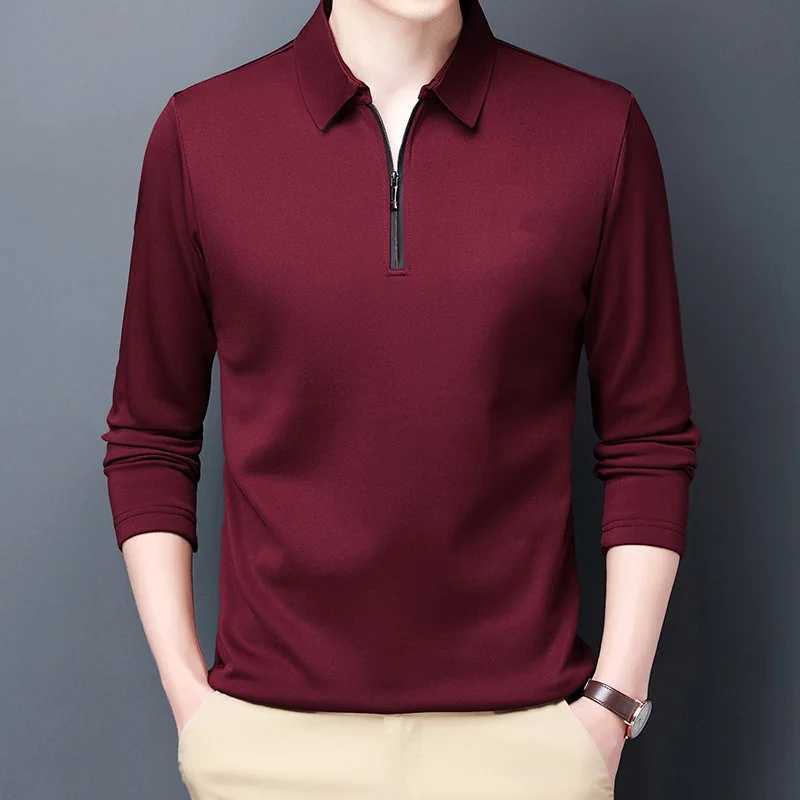 Smart Casual Mens Solid Shirt Spring Autumn New Long Sleeve Zipper Collar Business Fashion Loose s Tops Clothing 2023 LX241109