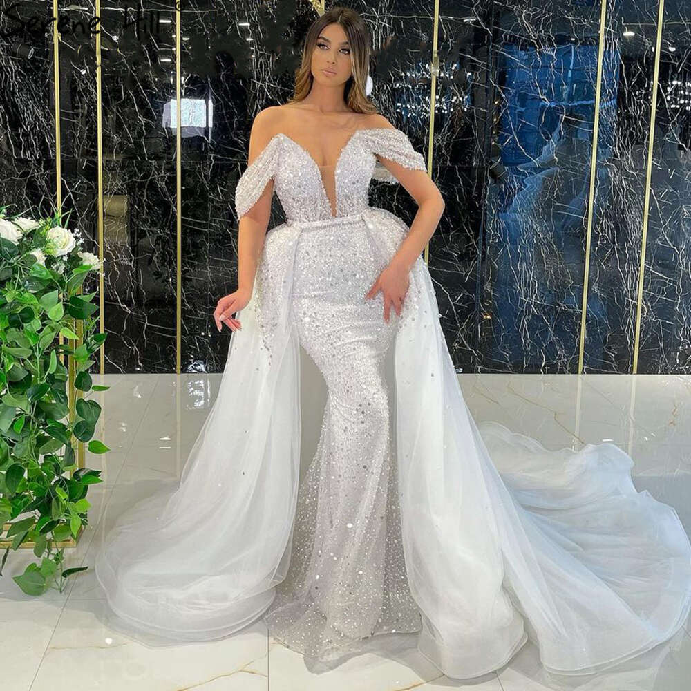 White Serene Hill Détachable jupe robes de soirée robes sirène perle élégante pour la fête la personnalisée