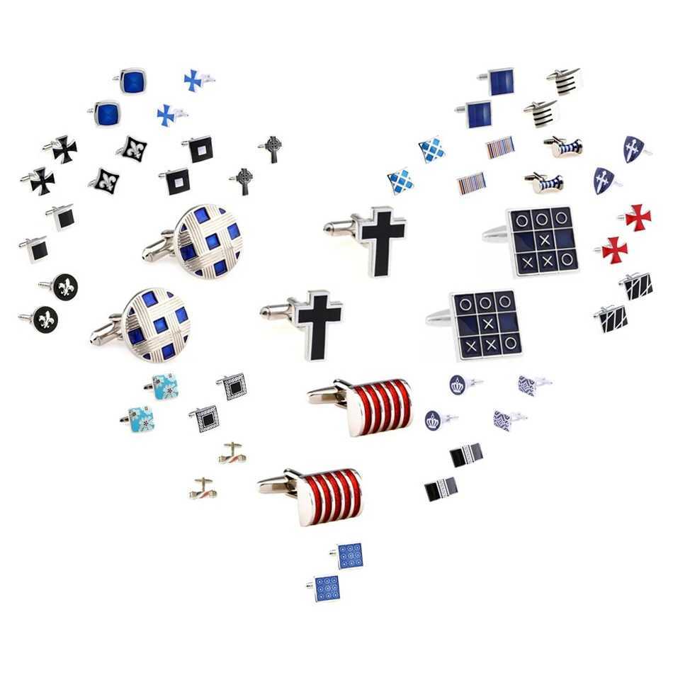 25 Design Enamel Cuffe Links Mens Epoxy Cuffe Links Livraison gratuite Cross W241109