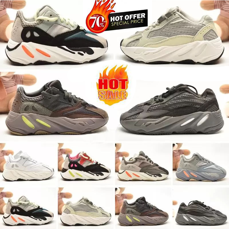 2024 Enfants 700 V2 Chaussures pour enfants Enfants vagues Runner garçons garçons filles noire gris sneaker petit garçon squelette bébé extérieur