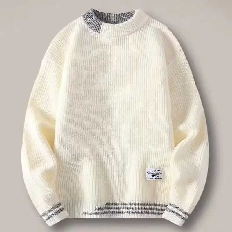 Automne hiver hommes nouveau Style coupe ample demi col roulé haut tricoté épaissi pull chaud hommes tenue décontracté haut LX241109