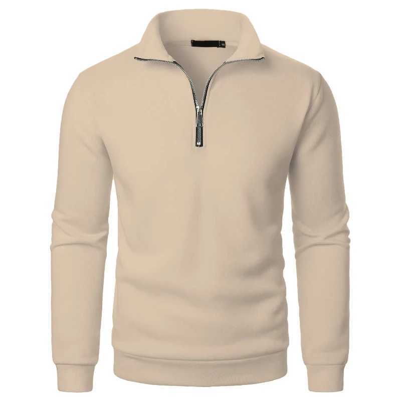 Spring Autumn Fashion High Neck Half Zipper Long Sleeve Contrast Color Sweatshirts Mens Clothing Casual All-match Korean Tops LX241109