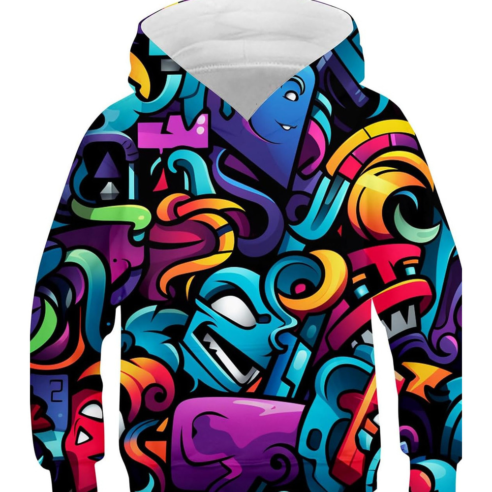 Hoodie for Mens Womens Boys Hoodies Girls Sweatshirts 3D Graphic Pullover Long Sleeve Lightweight Casual Hooded With Pocket for Graphic Cool and
