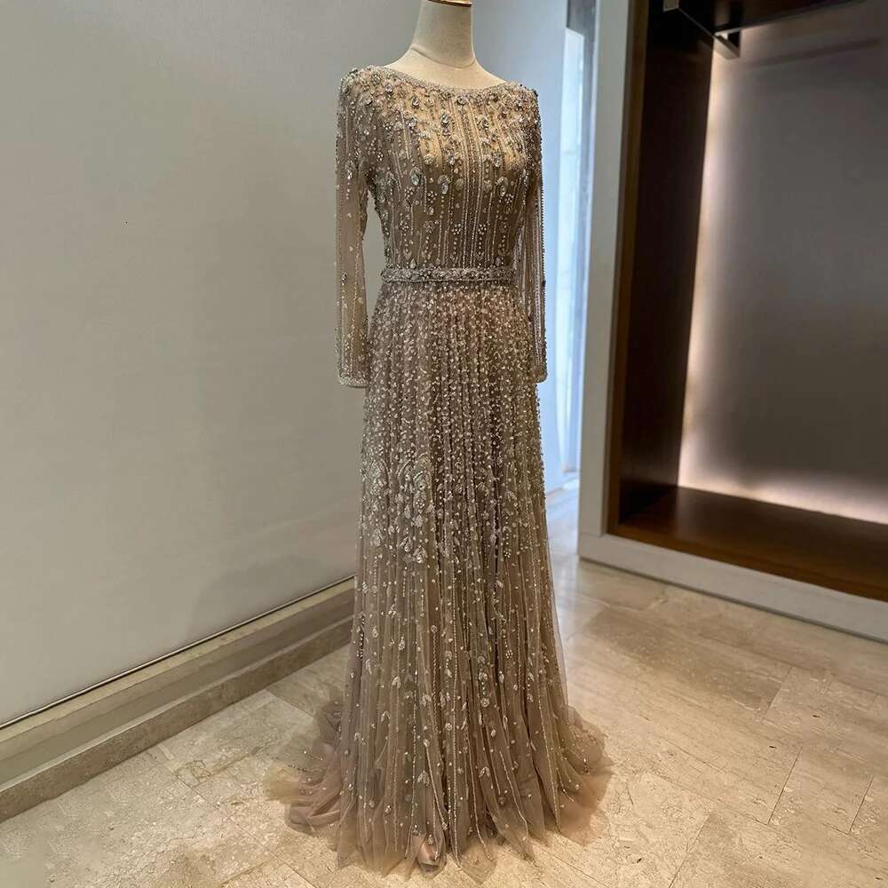 Designer dubaï arabe nude a e les robes de soirée perlées robes pour formes OCN 2024 LA72088 Vening personnalisée Mal