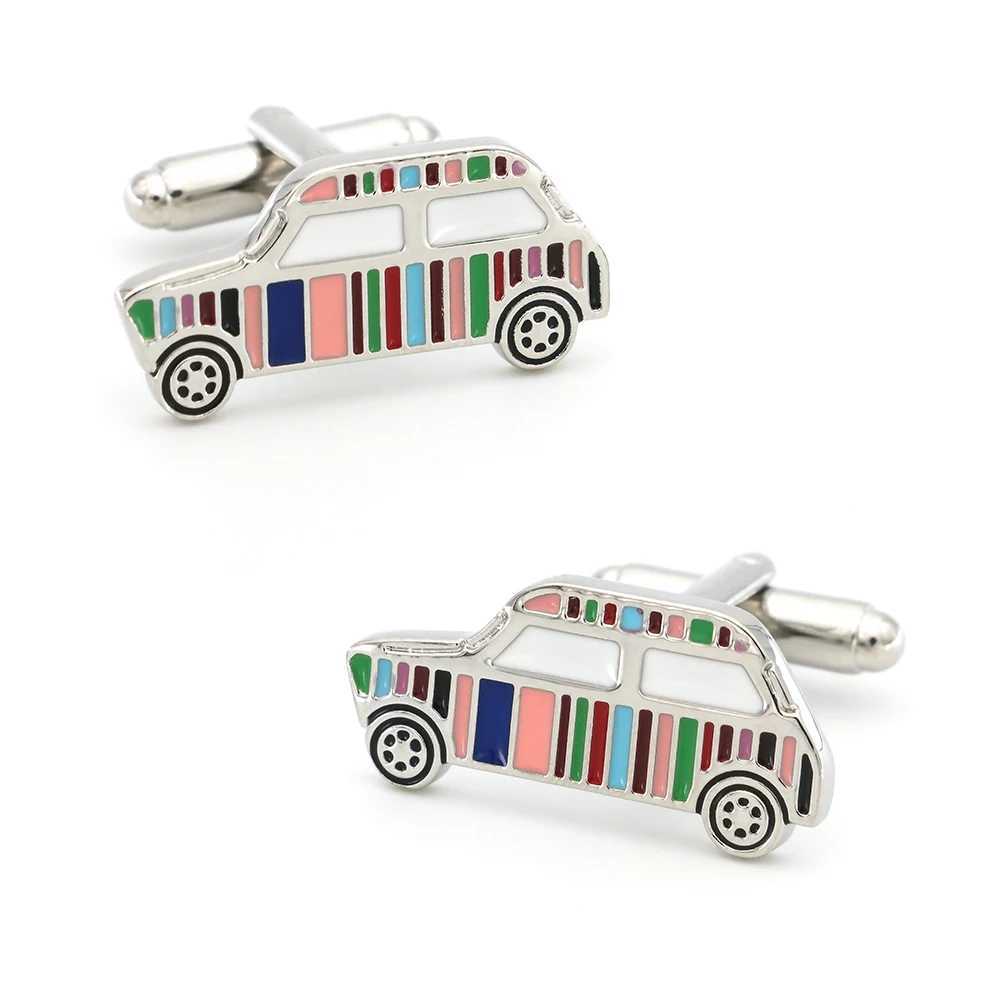 IGame brand cufflinks with multi-color retro mini car design high-quality brass material for mens cufflinks W241109