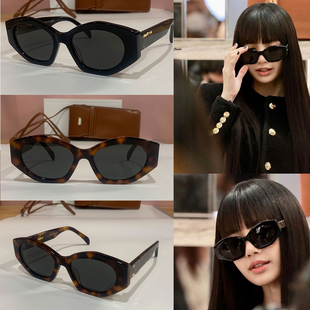 TRIOMPHE 08 SUNGLASSES IN ACETATE HAVANA Arc de Triomphe Women Sunglasses Fashion Designer 40238 Signature of triplets on acetate framed temples-image-906333825