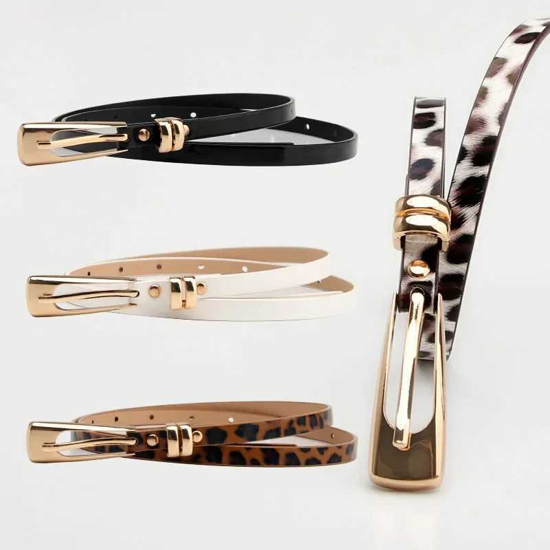 Fashion leopard print belt summer thin PU belt leather clothing decoration belt womens clothing accessories X241109