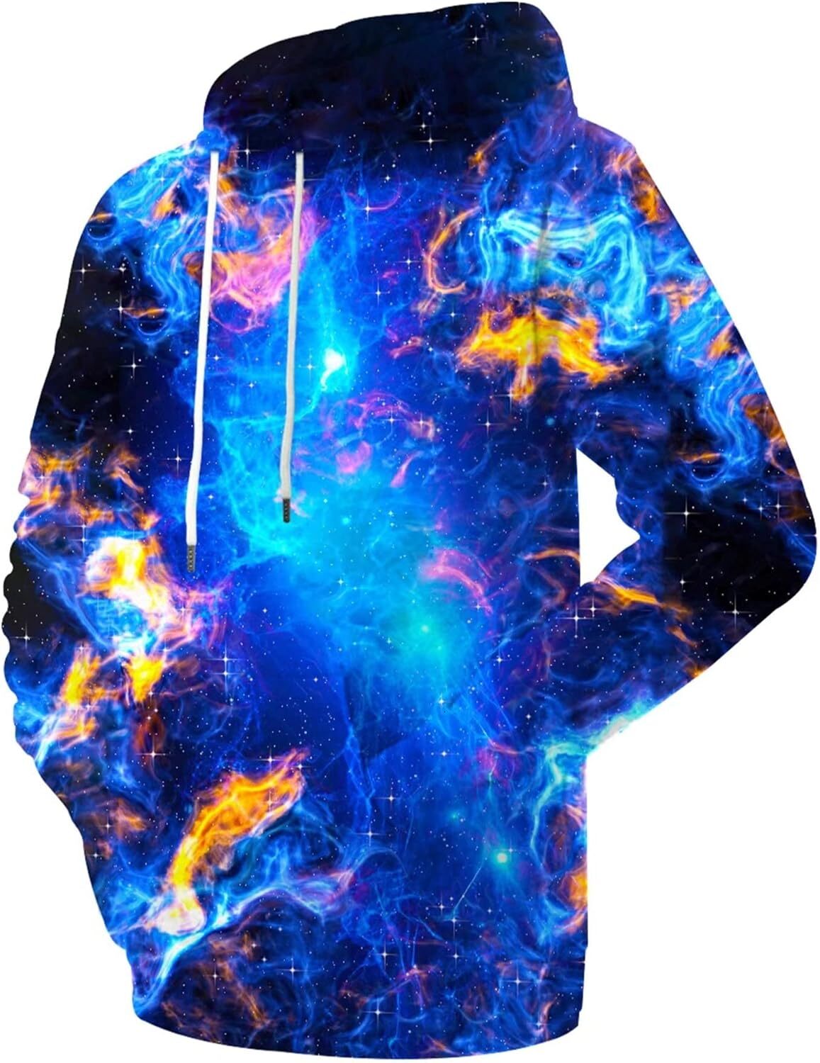Hoodie for Mens Womens Unisex Graphic Print Hoodies 3D Colorful Novelty Design Long Sleeve Sweaters with Pocket Graphic bule