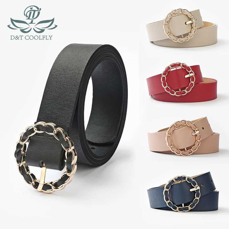 D Ts new belt style mens waist luxury jeans round metal decorative buckle elegant girls and womens casual style fashionable X241109