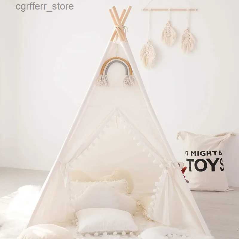 Toy Tents 1.6m/1.3m Kid Tent Indoor Play House Wigwam for Child Portable Child Tipi Tents Teepee Toddler Ball Pit Girl Castle Play Room L410-image-962582359