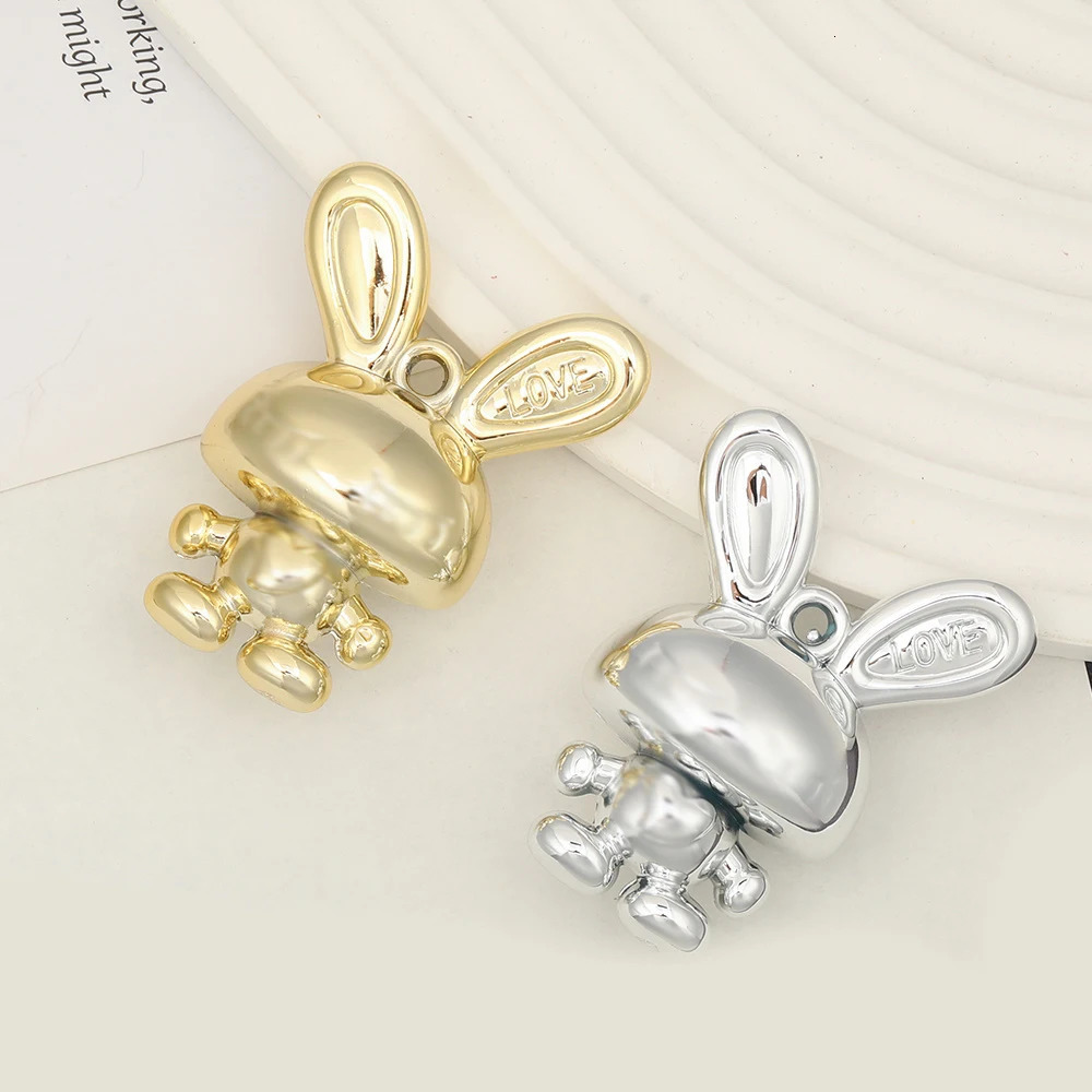Cordial 50pcs 41 * 52 mm Perles de bricolage / Effet CCB UV / Forme de lapin / Accessoires à main / bijoux / touches / charme de pendentif # 1698