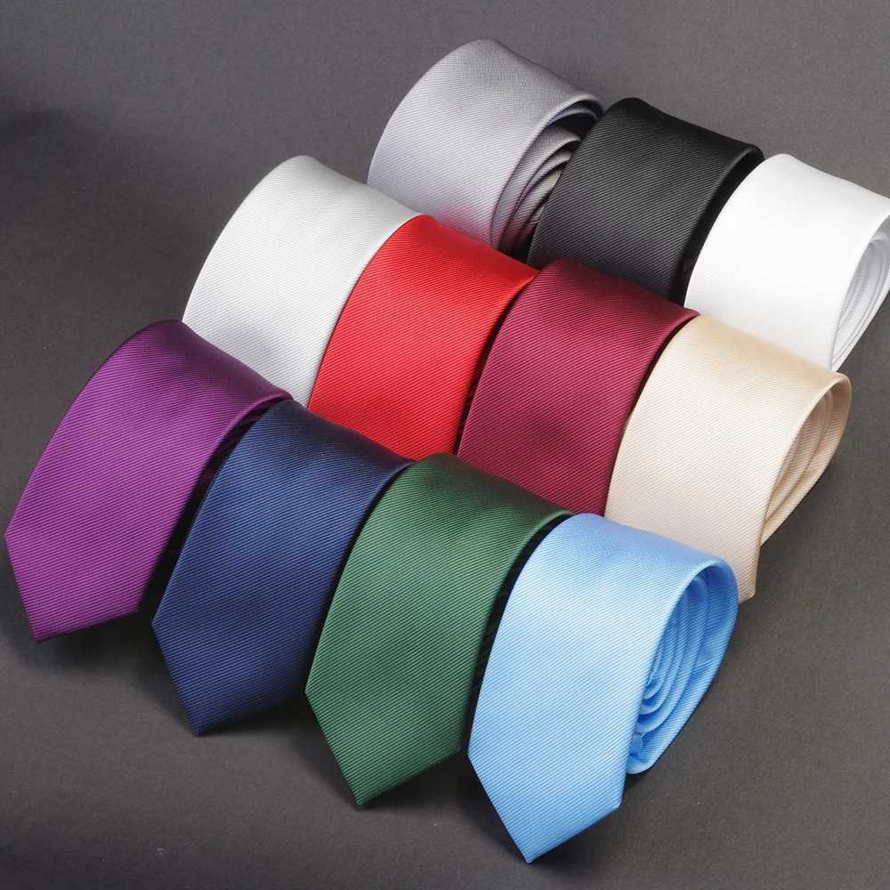OCOTT Plain Color Tie 6cm Slim Tie Mens Necktie Solid Color Skinny Ties For Men Red Wedding Fashion Blue Casual Neck TiesX241109