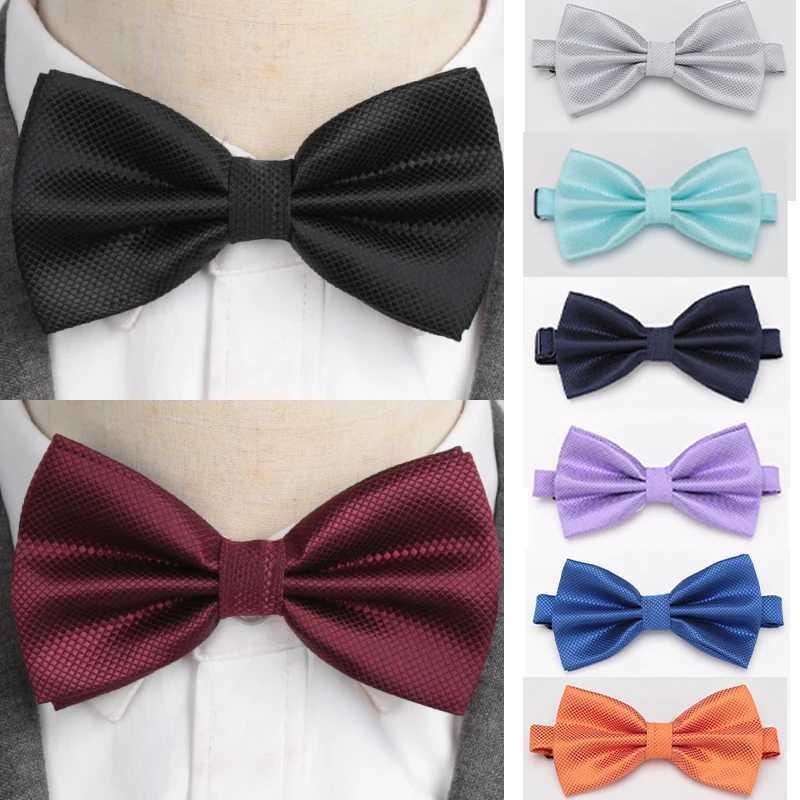 Men Plaid Bowties Groom Mens Solid Fashion Cravat for Men Butterfly Gravata Male Formal Dr Marriage Wedding Party Bow TiesX241109