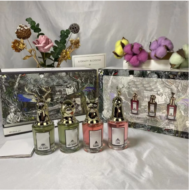 Hot Spray Fragrance Portraits Perfume Inimitable Penhaligon Beast-Head Series 4*30ml Gift Set Fox Elk Deer Peacock Cheetah Head Parfumes Long Las-image-962621223