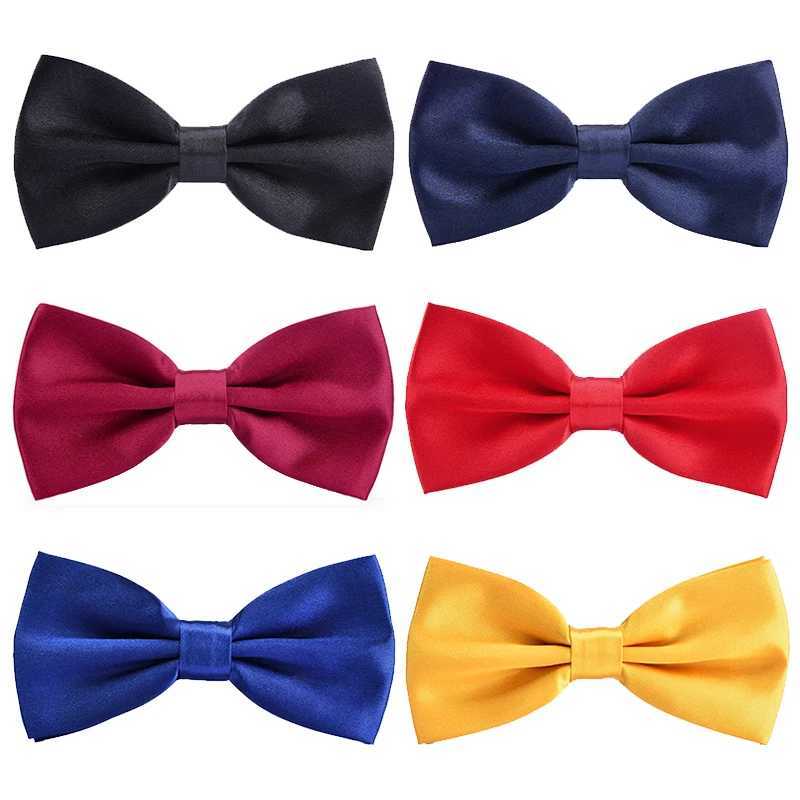 Solid color tuxedo bow tie men red and black tartan groom marry groomsmen wedding party colorful striped butterfly cravats mensX241109
