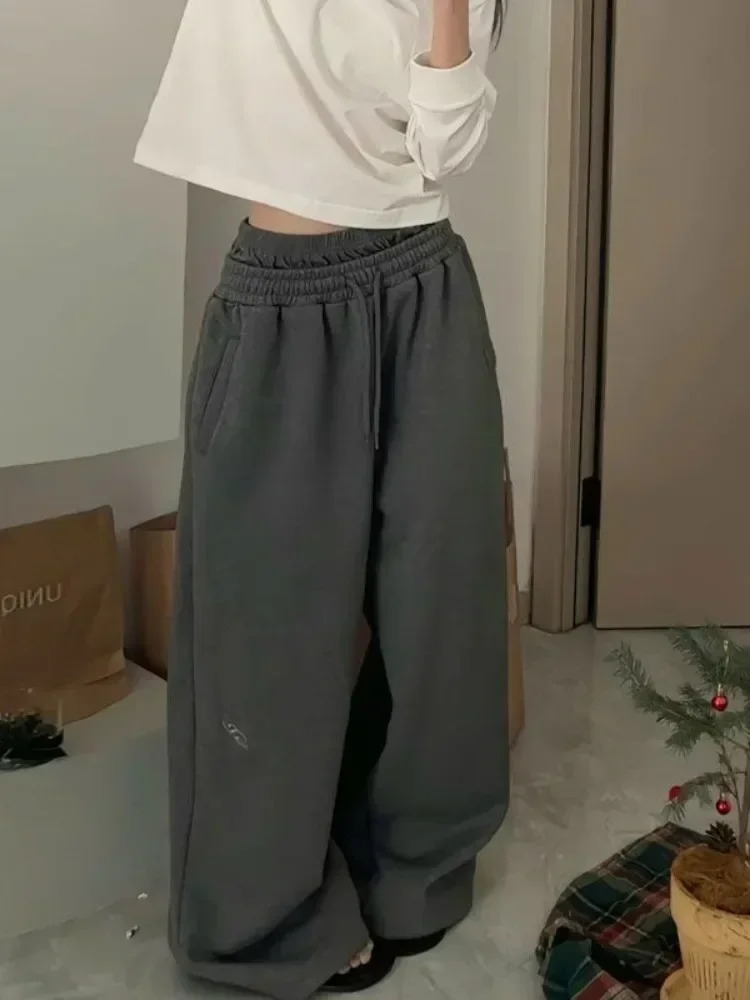 Houzhou y2k Vintage femme pantalon de survêtement baggy joggers surdimensionnés pantalon de sport de mode coréen harajuku streetwear gyaru kpop p