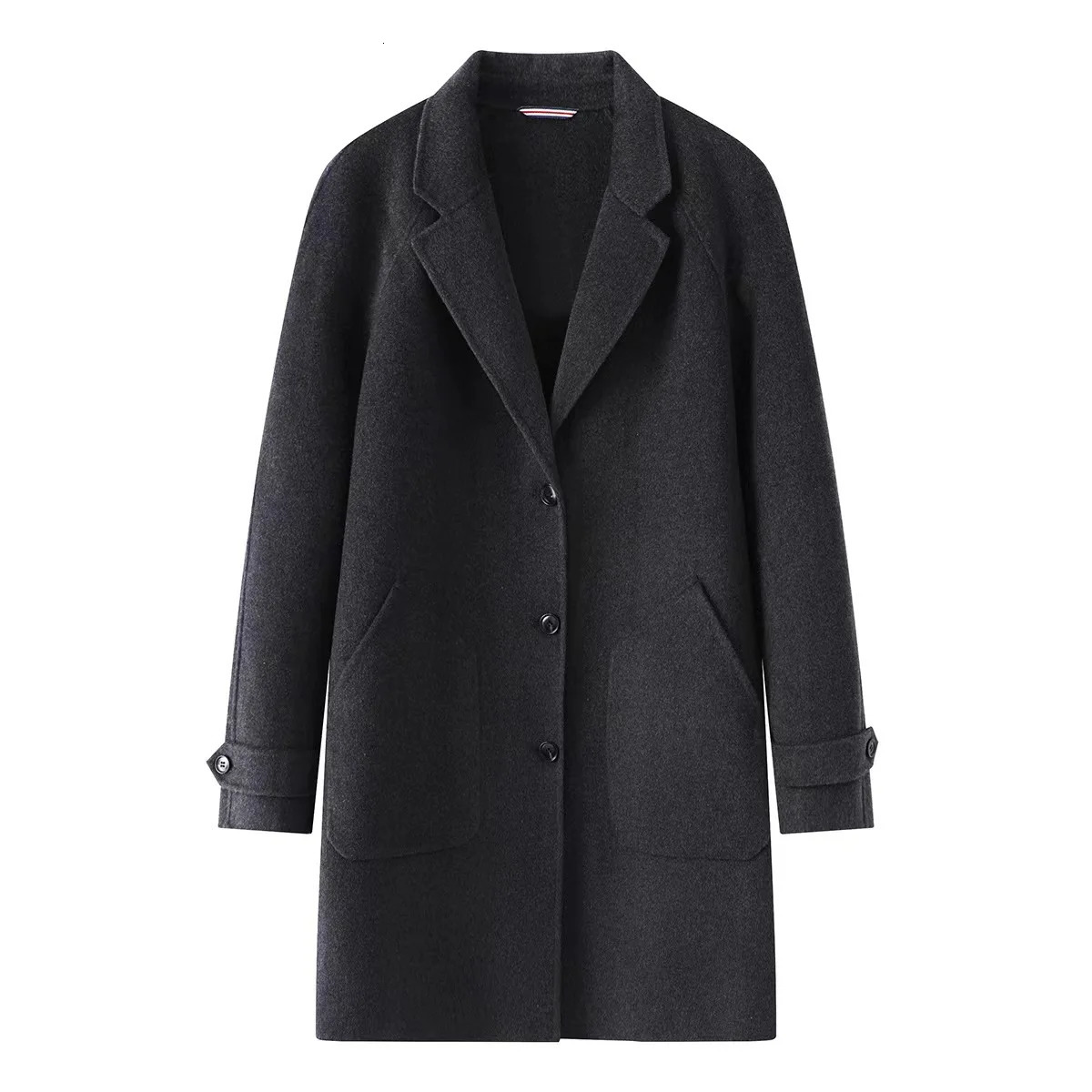 Collier de blazer pour hommes de printemps simple poitrine de laine à double laine à double double 241108