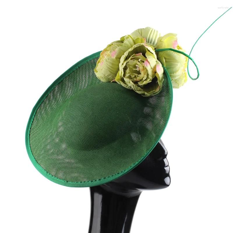 Bérets pour femmes, grands chapeaux fascinateurs, bandeaux élégants pour dames, couvre-chef à fleurs formelles, accessoires de Cocktail