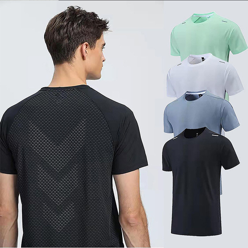 O215 2024 T-shirts d'été à manches courtes High Street Lâche Oversize T-shirt style décontracté Hommes Séchage rapide Hauts Col rond Respirant Ab