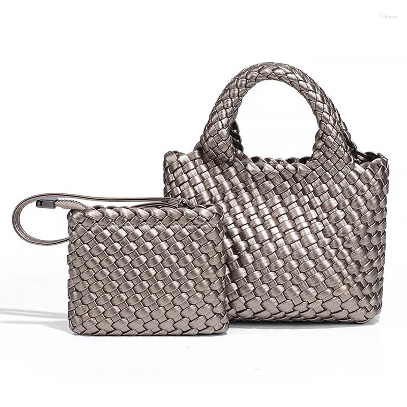 Totes 2024 Fashion dames sac mini-tissu cuir Pu en cuir mignon panier de légumes de sac de main à main transporter messager pour les femmes