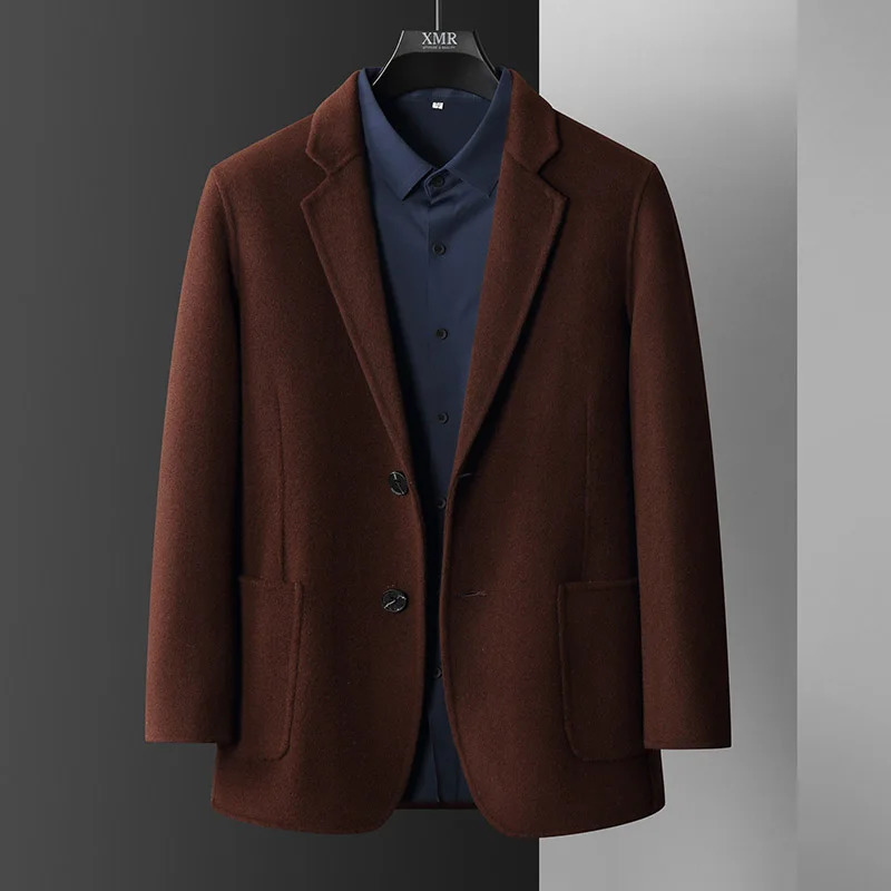Automne et Hiver Mens Coat Urban Casual Allmatching 100 Pure Wool Business Suit Top 241108