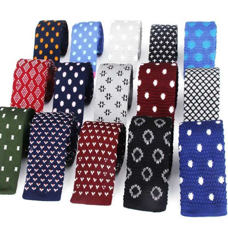 Brand New Knitted ties for men Dot Polyester Woven mens Skinny necktie for Party Busin Brand Handmade Slim Weddubg Neck TieX241109