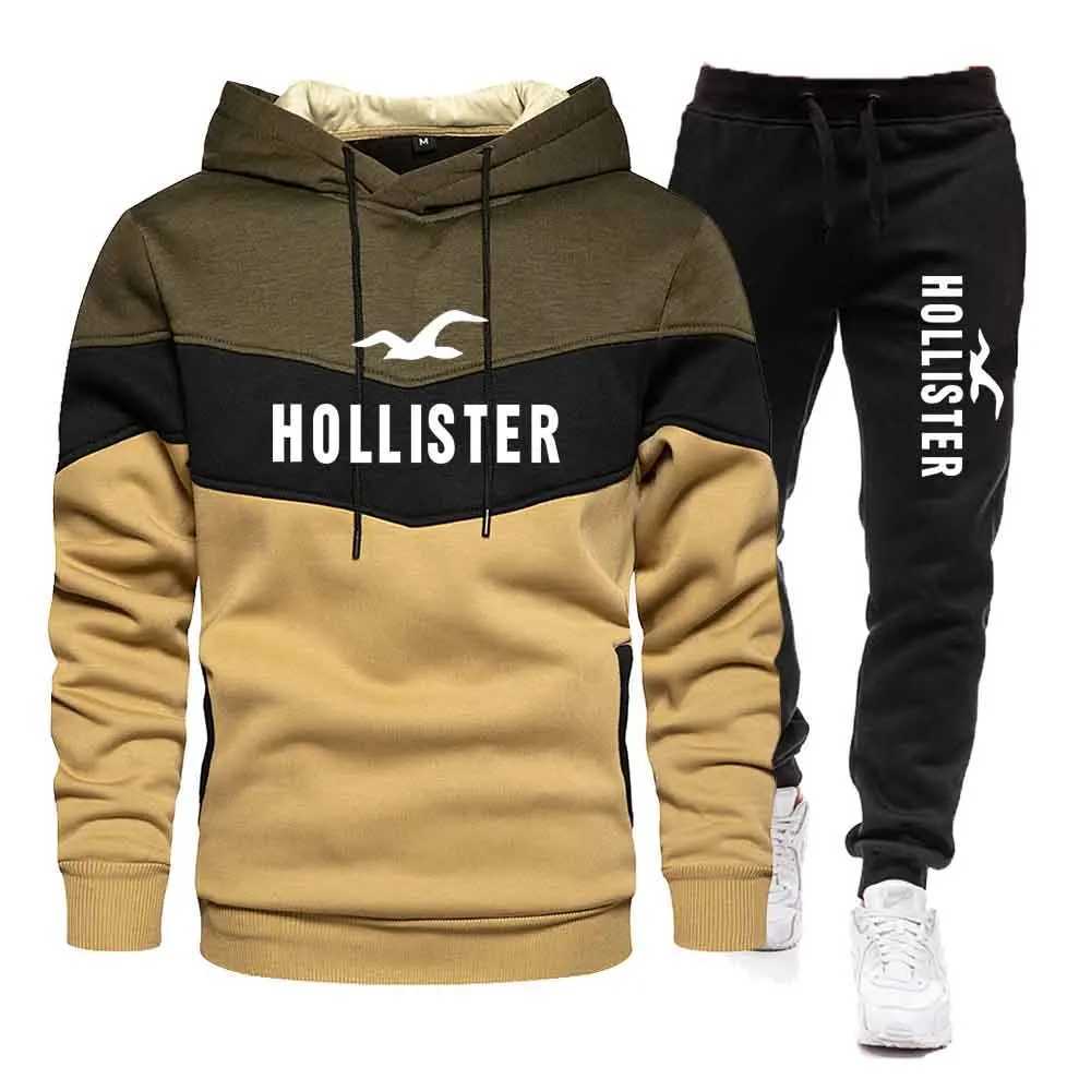 Men's Tracksuits Mens autumn and winter patch set hoodie+mens casual high-quality sports hoodie fashionable jogging hoodie T241109