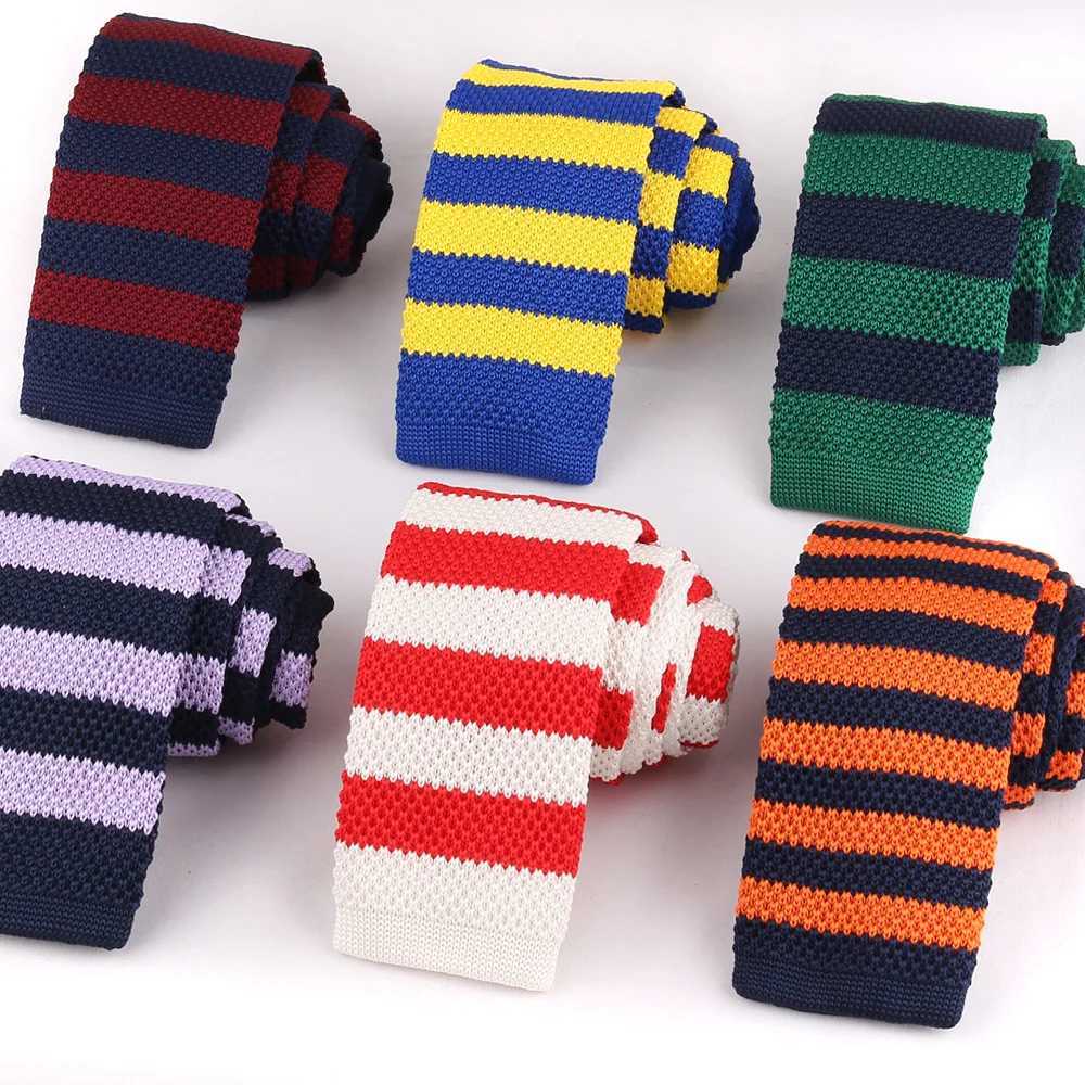 Striped Knit Ties For Men Women Casual Narrow Mens Knitted Neckties Skinny Neck Tie For Wedding Party Suits Stripe Slim TieX241109