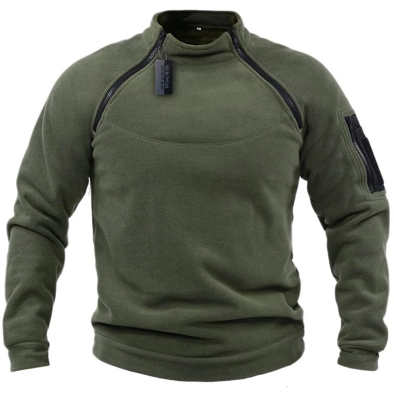 US Mens Tactical Outdoor Jacket Hunting Clothes Warm Zippers Fleece Pullover Man Windproof Spring Winter Coat Thermal Underwear 241107Z