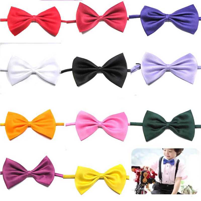 Hot Selling Kids fashion tuxedo bow tie Girls red and black groom marry groomsmen wedding party colorful Solid butterfly cravatsX241109
