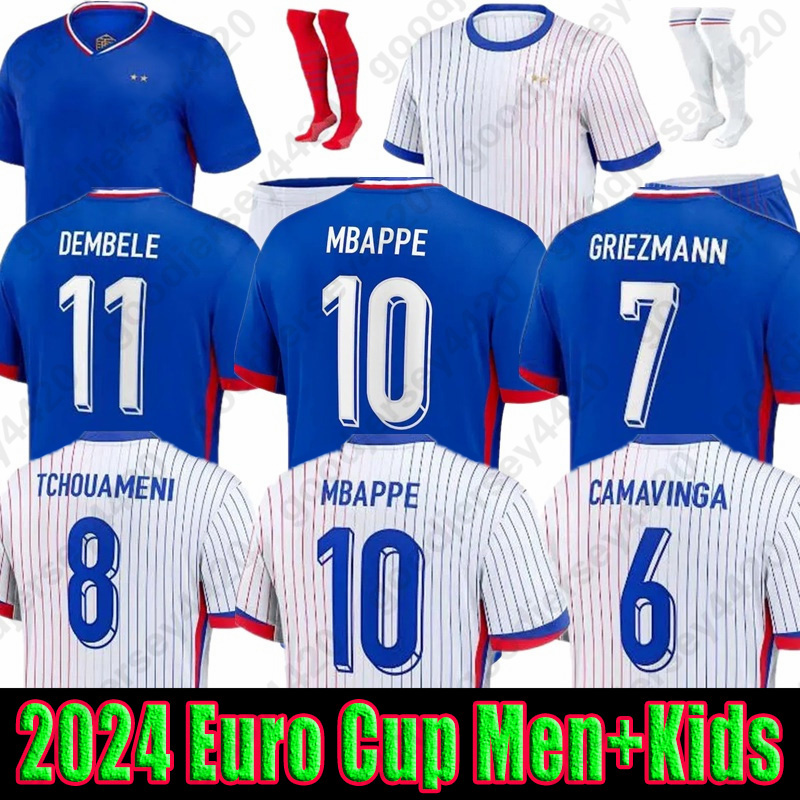 French Soccer Jerseys MBAPPE 2024 Euro Cup Jersey GIROUD DEMBELE SALIBA KANTE Maillot De Foot GRIEZMANN frENcH Kids Women Football Shirt goalkeeper Training Kit 