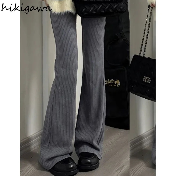 Pantaloni casuali di pantaloni y2k per donne 2023 pantaloni ad alta vita ad alta vita in forma pantalon femme flare vintage coreana 241108Z 241108Z
