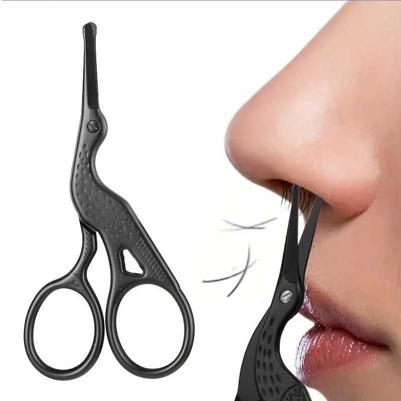 Ciseaux de nez en acier inoxydable à tête ronde Ciseaux de beauté Utilisés pour les sourcils Nez Barbe Oreilles Ciseaux de sourcils W241111