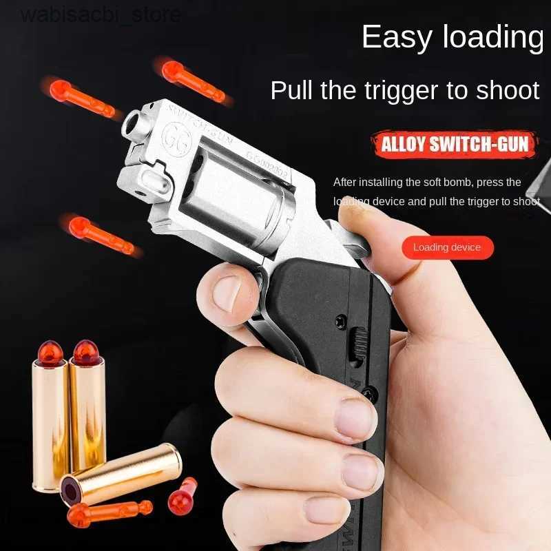 Other Health Beauty Items Lifecard Alloy Revolver Toy Gun Pistol Foldable Soft Bullet Shell Ejection Blaster Launcher for Boys Adults New Year Gifts