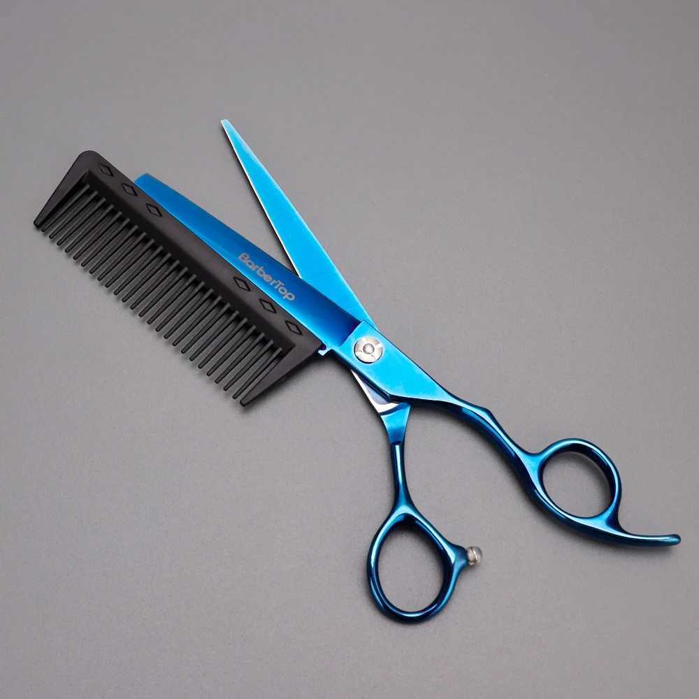 Barbertop 6 pouces Clipper à cheveux en acier inoxydable avec peigne 2-en-1 Coiffe de cheveux intégrée W241111
