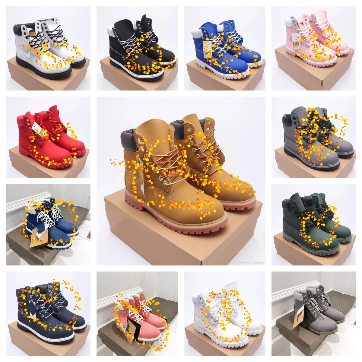 Tims Designer Timbers Martin Boots Cowboy Yellow Blue Black Pink Hiking Water Booties Men Women Winter Shoes Platform Heels Ankle Boot Timbers 