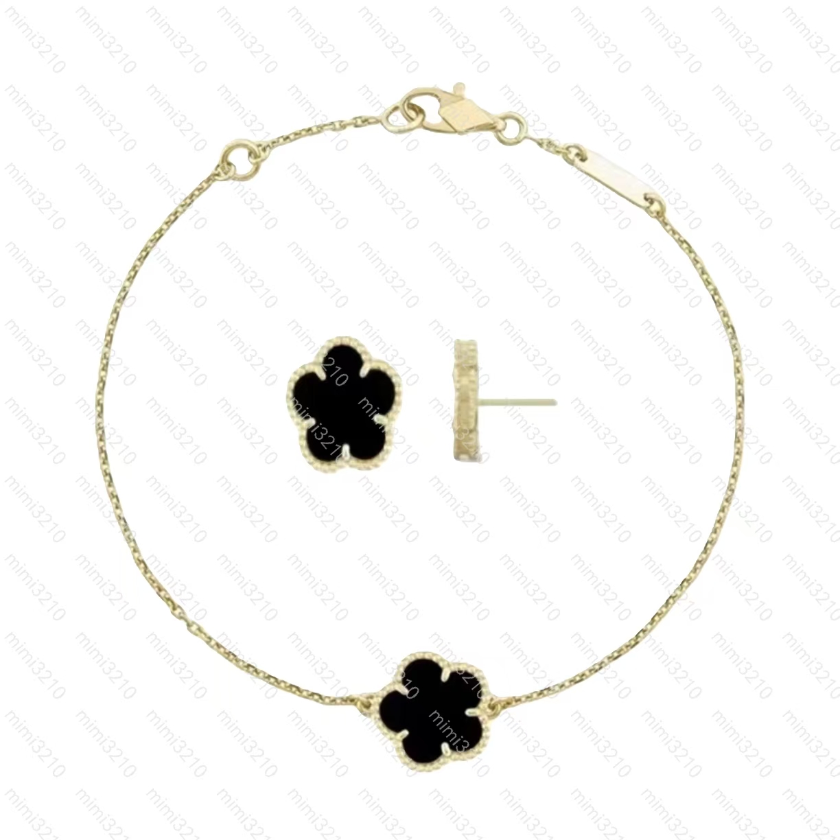 bracelet de créateur bijoux de créateur bracelet à fleur unique combinaison de boucles d'oreilles mode correspondant cadeaux de vacances bijoux c