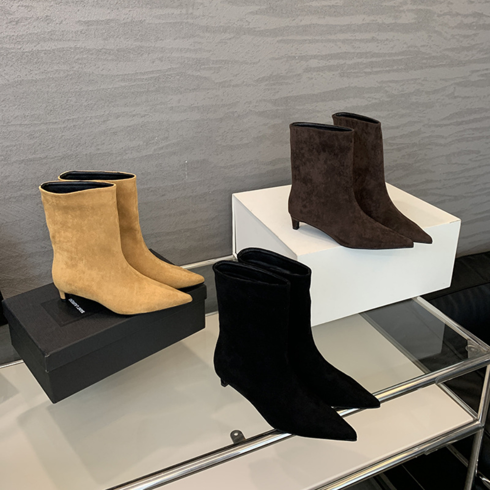 Bottines fines à talons hauts pour femmes, bottes nues à bout pointu, de Style européen et américain, nouvelle collection automne-hiver 2024