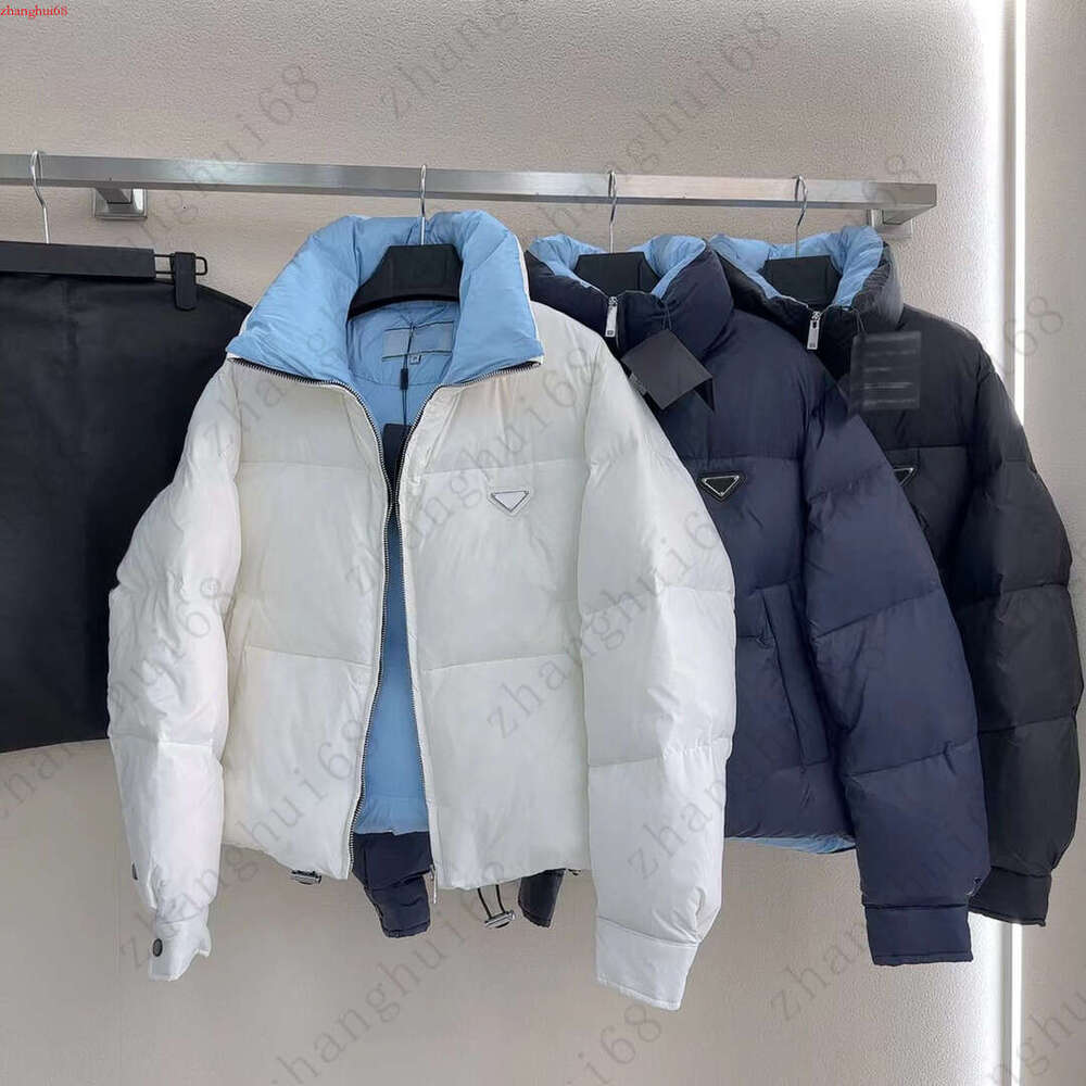 24fw down Jackets women designer coat women brand winter jacket fashion geometry logo stand collar long sleeved zipper cotton jacket girl cotton