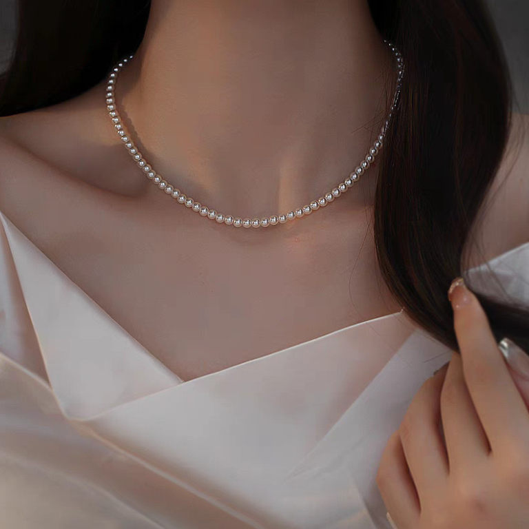 2024 High Quality Ins Top Sell Beaded Necklaces Baby Luxury Jewelry Full Pearl High Quality Party Stack Banquet Women Wedding Choker For Mother G