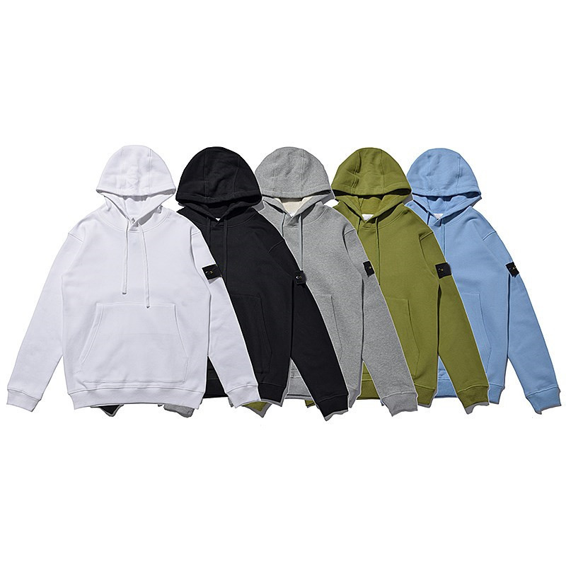 Men Women Stone Removable Armband Logo Outdoor Sweatshirt Jacket Pullover Fleece Hoodie