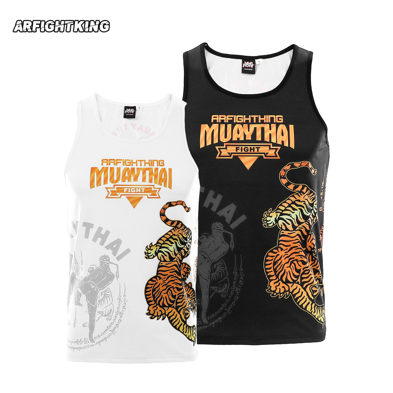 MMA Fighting Sports Twin Tiger Muay Thai Sleeveless Comprehensive Fighting Training Elastic Running Bicycle Camping T-shirt-image-962968226
