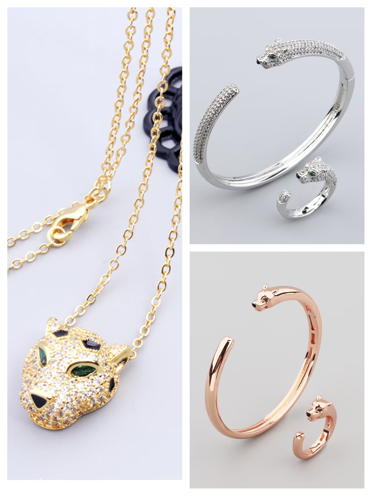 new luxury sliver gold Chain womens pendant 50cm designer necklace set jewelry bracelet necklaces Engagement set for women girls wife Couple Wedd