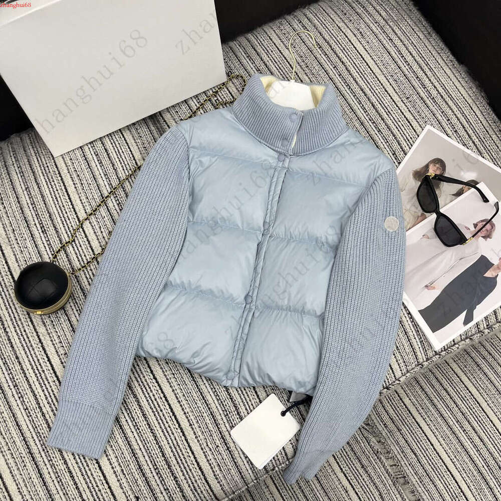 24fw down Jackets women designer coat women brand winter jacket fashion geometry logo knit long sleeved zipper cotton jacket girl cotton coat Nov