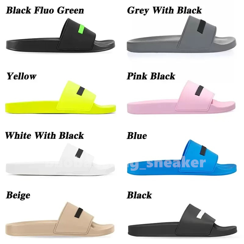 Designer Fashion Beach Slippers Sliders Classics Paris glisse Sandales pour hommes Femmes Hot Beach Flip Flops Chaussures Piscine Piscine Bath Ho
