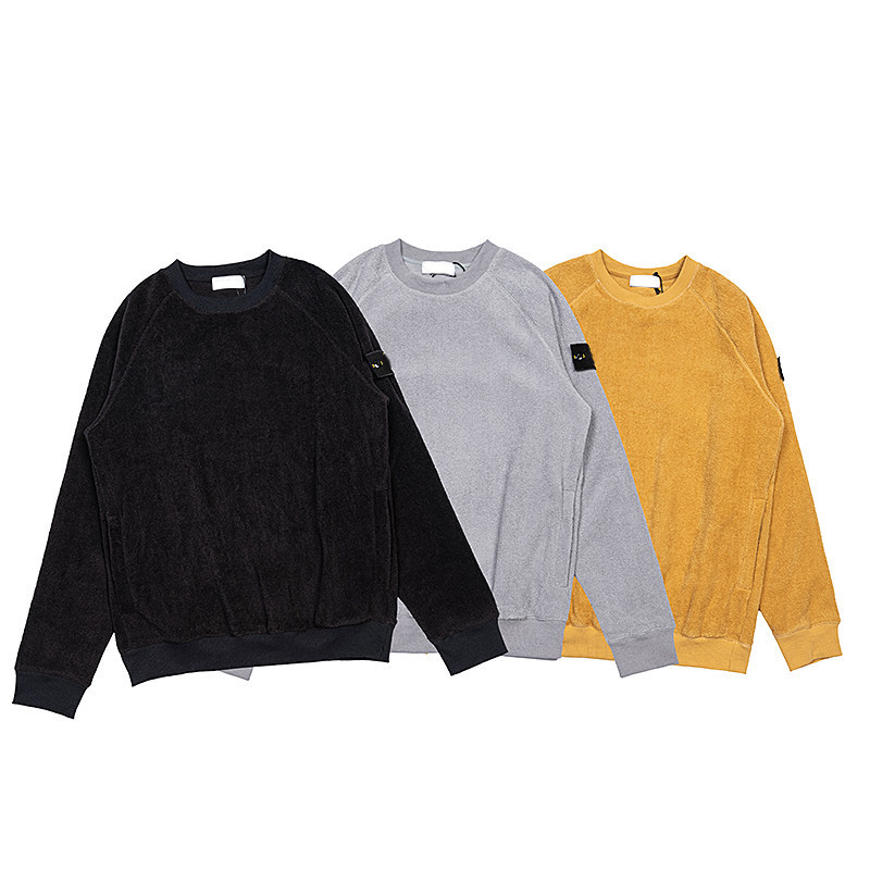 Men Women Stone Removable Armband Logo Outdoor Sweatshirt Jacket Crew Neck Pullover Thickened lambswool Sweater