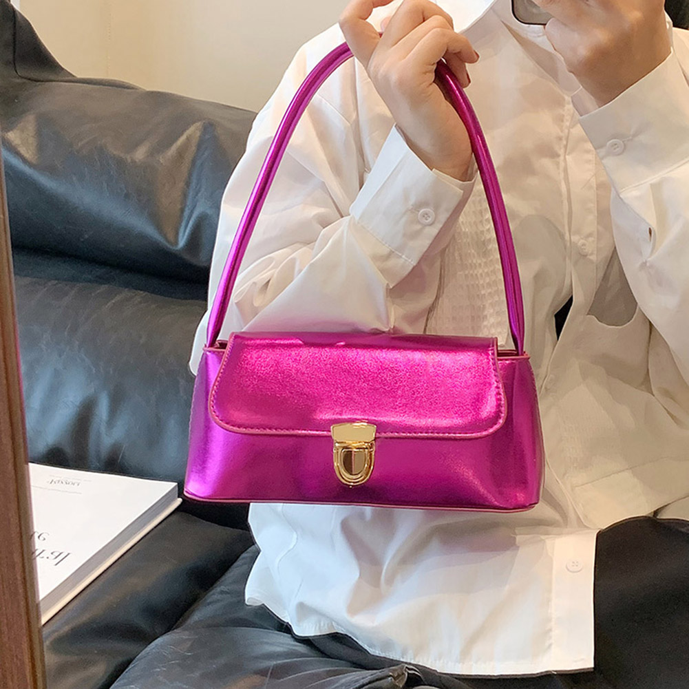 PU Leather Hobo Bag 2023 Designer Luxury Armpit Bags Women French Shiny Shoulder Bag Fashion Small Tote Bags Summer Trend Purses