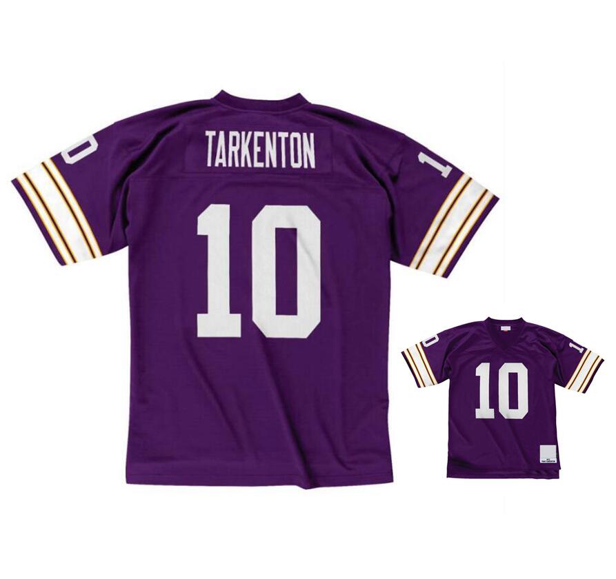 Maillots de football cousus 10 Fran Tarkenton 1975 maille Legacy retraite rétro classiques maillot hommes femmes jeunesse S-6XL